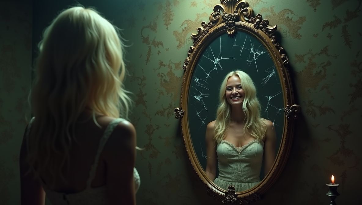 Flotal1ty's tweet photo. 🩸 Social Media Post (Threads-/Twitter-Länge):
When you look into the mirror, do you ever wonder…
what’s looking back?
Not all reflections stay where they belong.
#SaturdayScares #MirrorHorror #DigitalDread #DigitalNightmares https://t.co/t2zscBPg6q