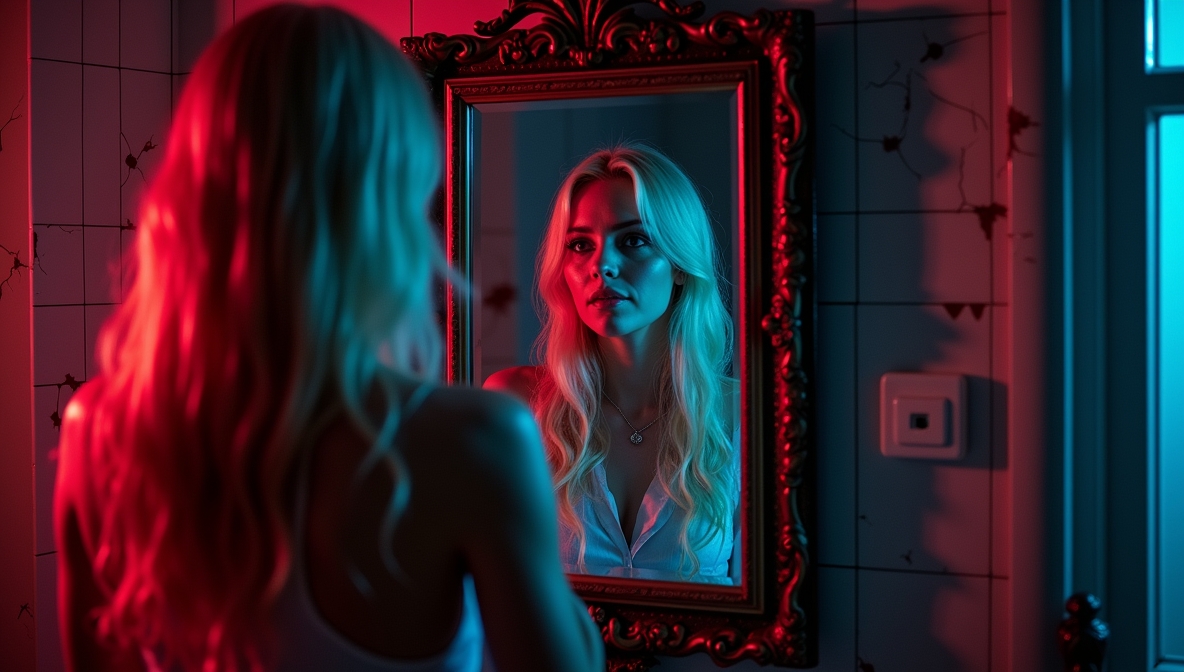 Flotal1ty's tweet photo. 🩸 Social Media Post (Threads-/Twitter-Länge):
When you look into the mirror, do you ever wonder…
what’s looking back?
Not all reflections stay where they belong.
#SaturdayScares #MirrorHorror #DigitalDread #DigitalNightmares https://t.co/t2zscBPg6q