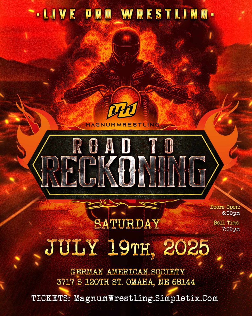 TICKETS ARE ON SALE NOW FOR JULY 19th! 

Get them quick and join us on The Road to Reckoning! 

simpletix.com/e/magnum-wrest…