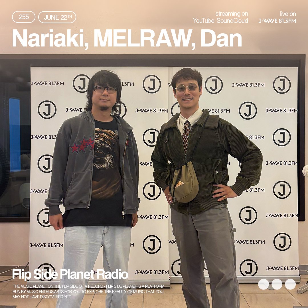 FSP Radio #255 
Nariaki, MELRAW &amp; Dan

“Zatto” Tour を共にした3人が登場💡 ゲスト・MELRAWと共にお気に入りの作品をお届けします。

YouTube/SoundCloudで配信中
youtu.be/C-7Qt3UuK4Y
soundcloud.com/flipsideplanet…

#FlipSidePlanet
