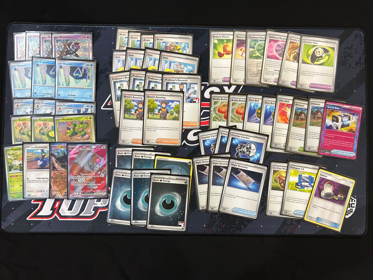 T8 at the rozaypoke 5k with froslass toolbox, sorry to everyone who wanted to see this on stream, I got a game loss for sleeves and couldn’t clutch the 2-0. +$585 (I’ll play more vgc eventually)