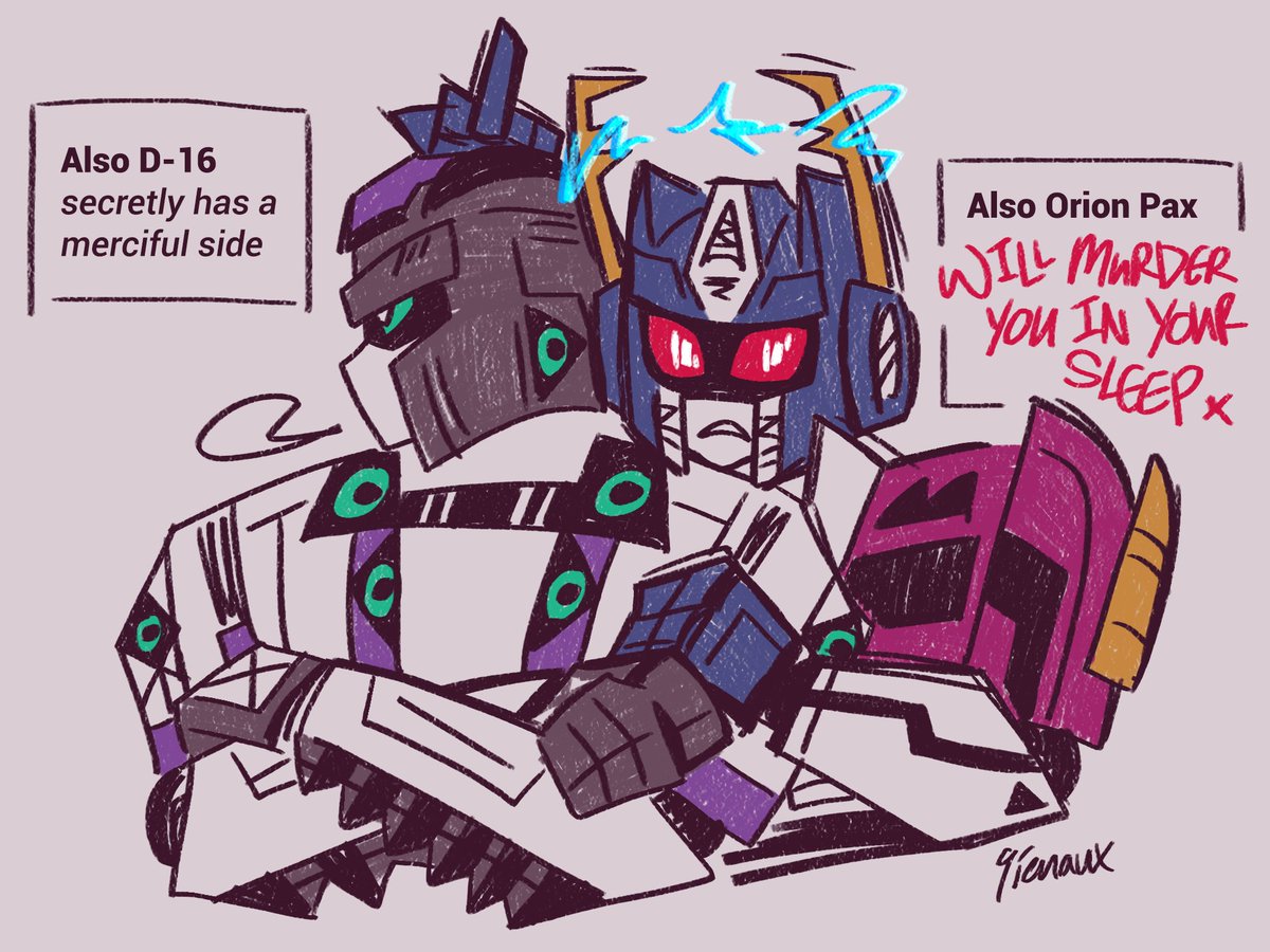 qien_was_here's tweet image. ArmadaAU #dpax doodles! Testing out their personalities/dynamics in this continuity.

#TransformersOne #TransformersArmada