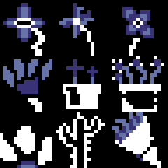 Prática pixel art 21/06

Tema foi "flores e plantas".
Gostei da paleta ARQ4, especialmente pra 16x16.
Pré-gripe ainda tá me deixando arriado. Corpo fraco e dor de cabeça.

#pixelart #aseprite