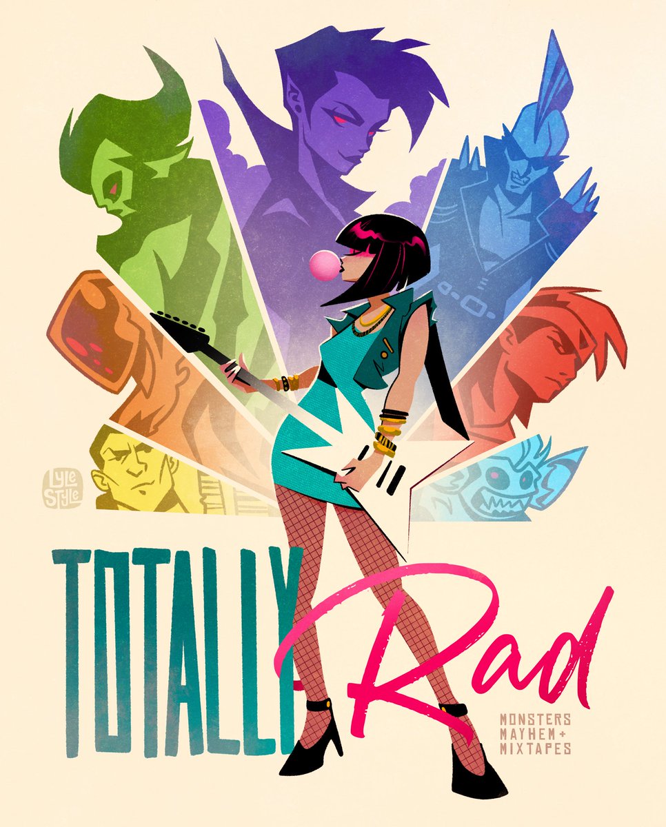 Lyle_Cruse's tweet image. After 3 years in the making, the cover for my new board game — Totally Rad: Monsters, Mayhem, and Mixtapes!
Dive into a neon-drenched city under siege by classic 80s villains — vampire, dark force, evil karate student, robot soldier, greedy tycoon, and a horde of tiny creatures!