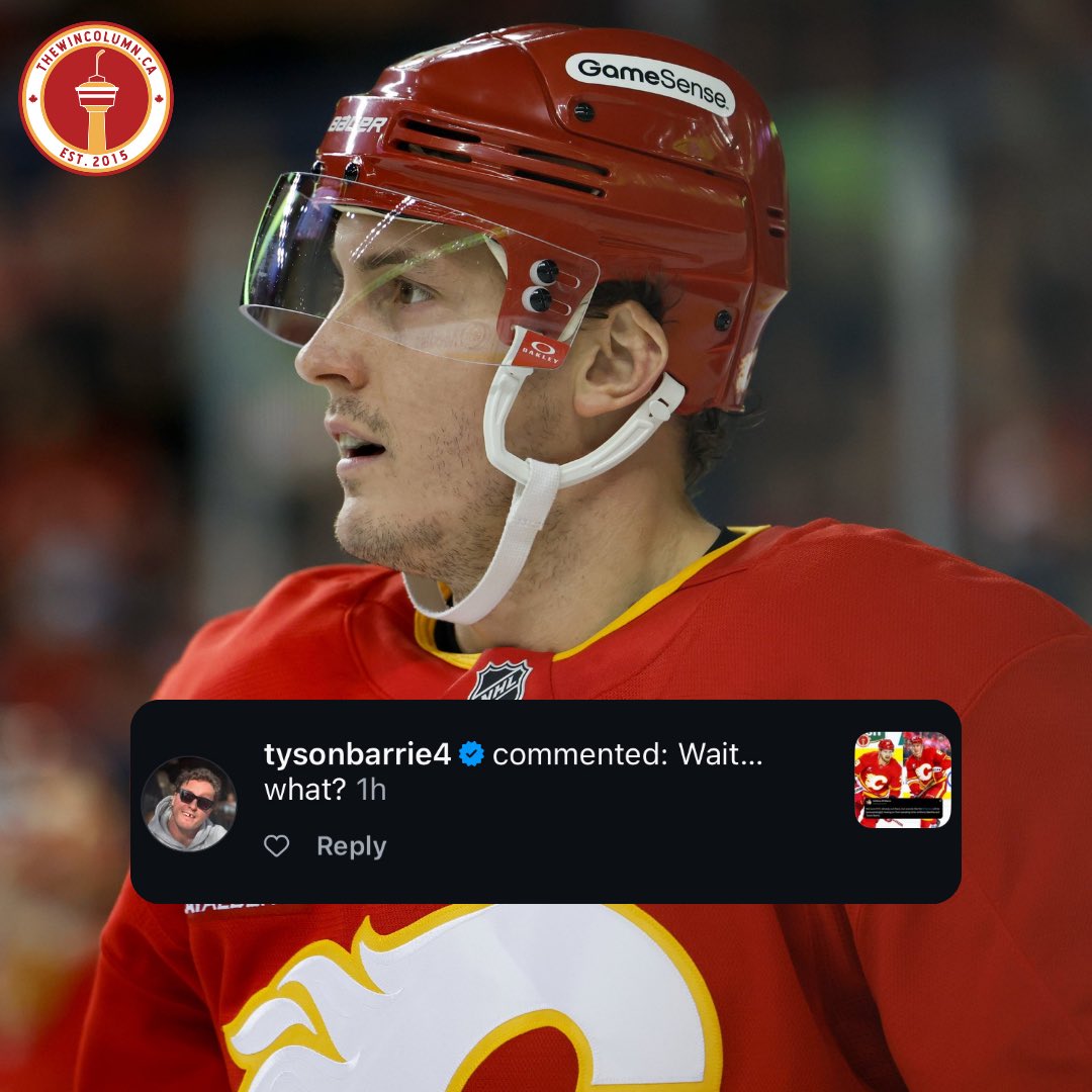 Don’t shoot the messenger✋ 

Would you re-sign Tyson Barrie? 

#flames #nhl