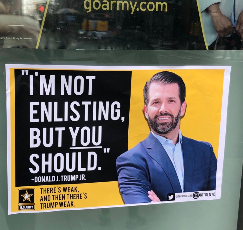 Thank you <a href="/POTUS/">President Donald J. Trump</a> for creating another opportunity for the members of the Trump family to not serve in the US military.