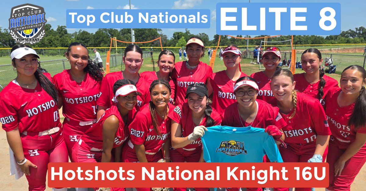 Another talented Hotshot squad reaches the Elite 8 in Top Club National Championship.   Congrats to Hotshots National Knight 16U as they take a hard fought win to reach the Elite 8!!!!  #bangbang