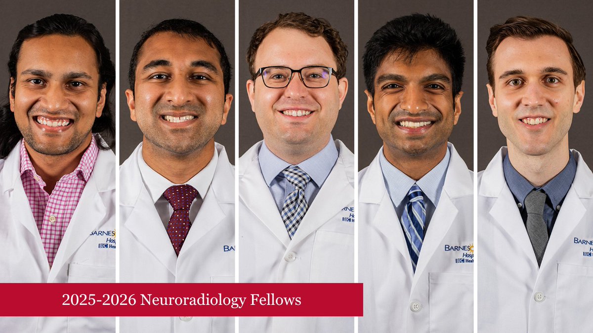 WashUMedMIR's tweet photo. Drs. Syed Abidi, Suraj Kapoor, Zack Nigogosyan, Joel Thomas and Daniel Wayer are entering the neuroradiology fellowship. #MIReducation #neurorad https://t.co/kMbvee5uq7