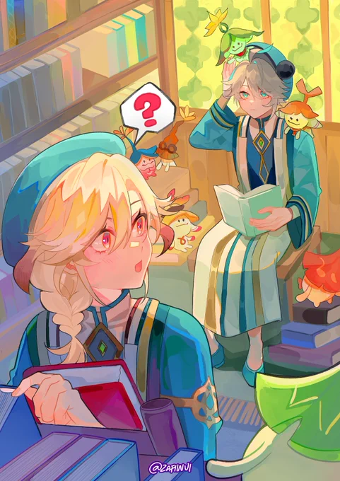 "so these books are pretty good for our investigation... hey, are you listening to me?" #Haikaveh