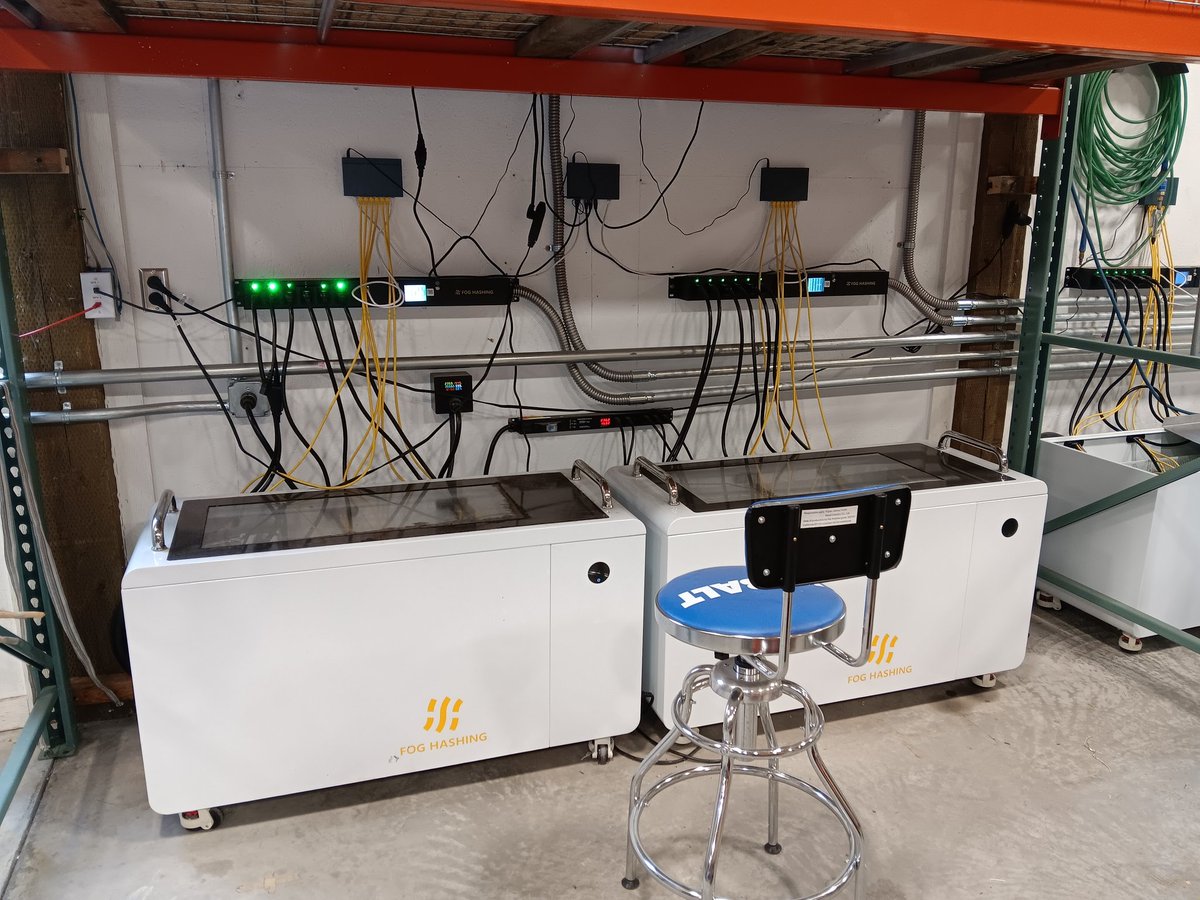 SoftwarmLLC's tweet photo. Here is a customer site with 30 Antminer S21 pumping out 6+ petahash of Bitcoin computing power. One dry cooler heats the building. The rest dump outside and are responsible for all global warming.  🎻 https://t.co/YgNDeeNmpH