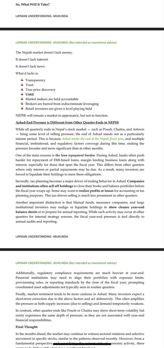 Mukunda_Chettri's tweet photo. #NEPSE Defies Logic
#Expectations in 4Th QTR Reports
#Manufacturing: The Delayed Rally
#Ashad-End Pressure is Different from Other Quarter-Ends
This is not a coincidence.
This is not market efficiency.
This is a system being gamed.
What Can Retail Investors Do?
1/N https://t.co/y02g5uOpvJ
