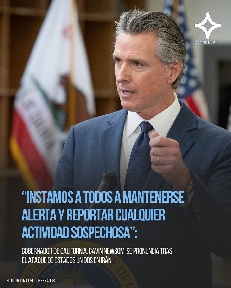 🇺🇸🚨 El gobernador de California, Gavin Newsom, informó que el Centro Estatal de Evaluación de Amenazas de California está monitoreando cualquier posible impacto en el estado.

Aclaró que aún no hay conocimiento de alguna amenaza específica o creíble en este momento.