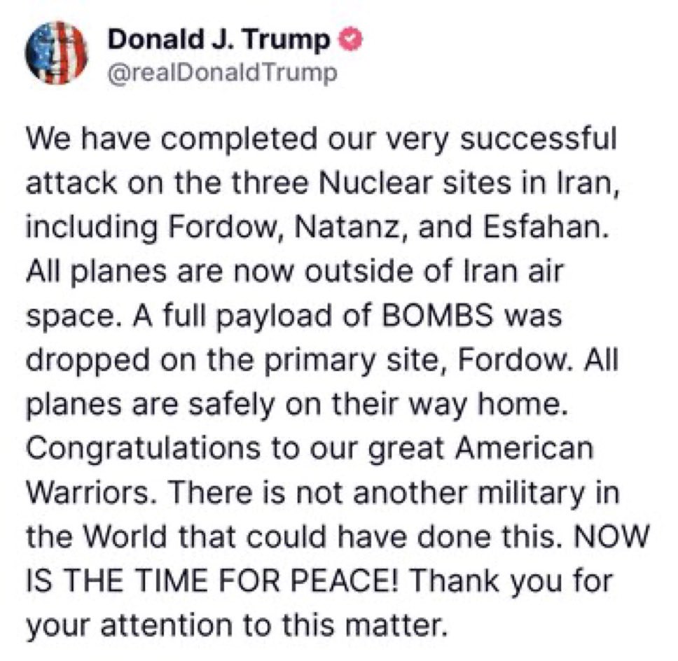 peace for who? the z1o wrld leaders bombing innocent ppl from the safety &amp; comfort of their homes? how dare you even utter those words after committing such violence, bloodshed &amp; destruction. using innocent iranians as political pawns &amp; collateral in your power hungry agendas 1/2