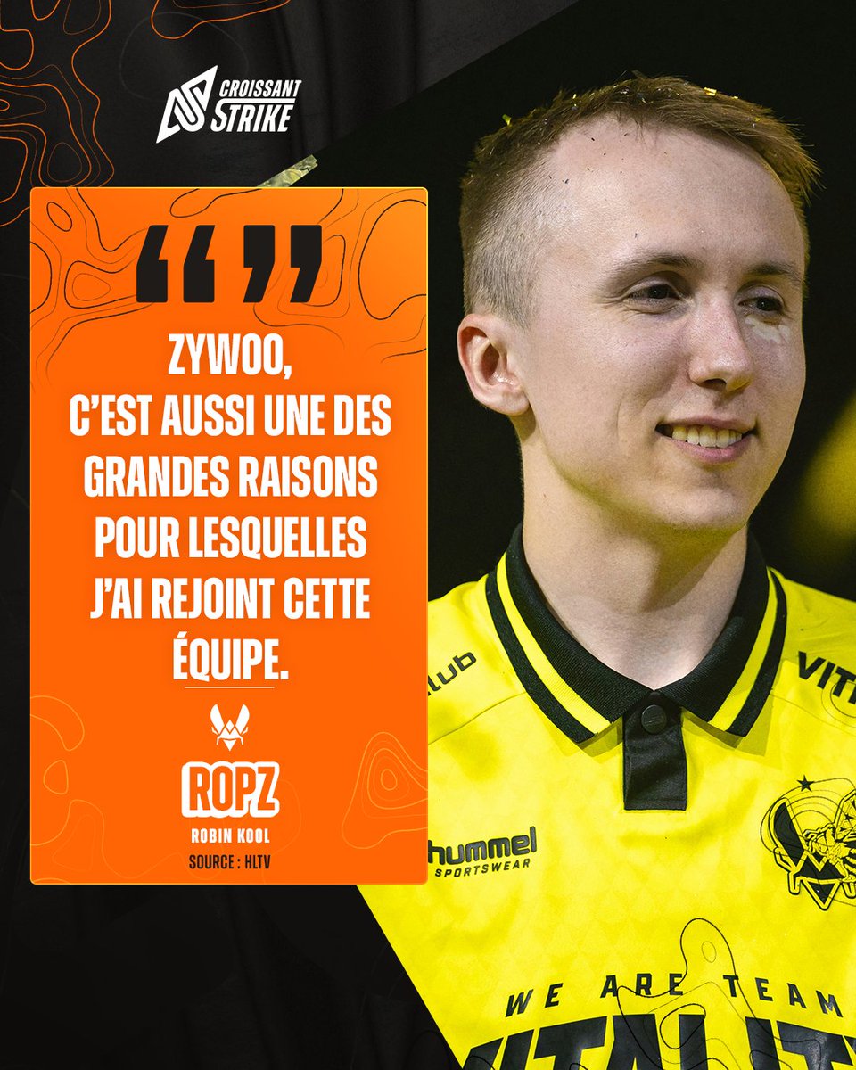🗨️🇪🇪 <a href="/ropz/">ropz</a> à propos de 🇫🇷 <a href="/zywoo/">ZywOo</a> dans ce Major :

"En général, c’est pareil que ce soit un tournoi classique ou un Major avec ZywOo. Le gars est tellement bon. Aujourd’hui, il y a eu plusieurs rounds où il nous a tout simplement fait gagner le round, il a fait un 3K sur le site A
