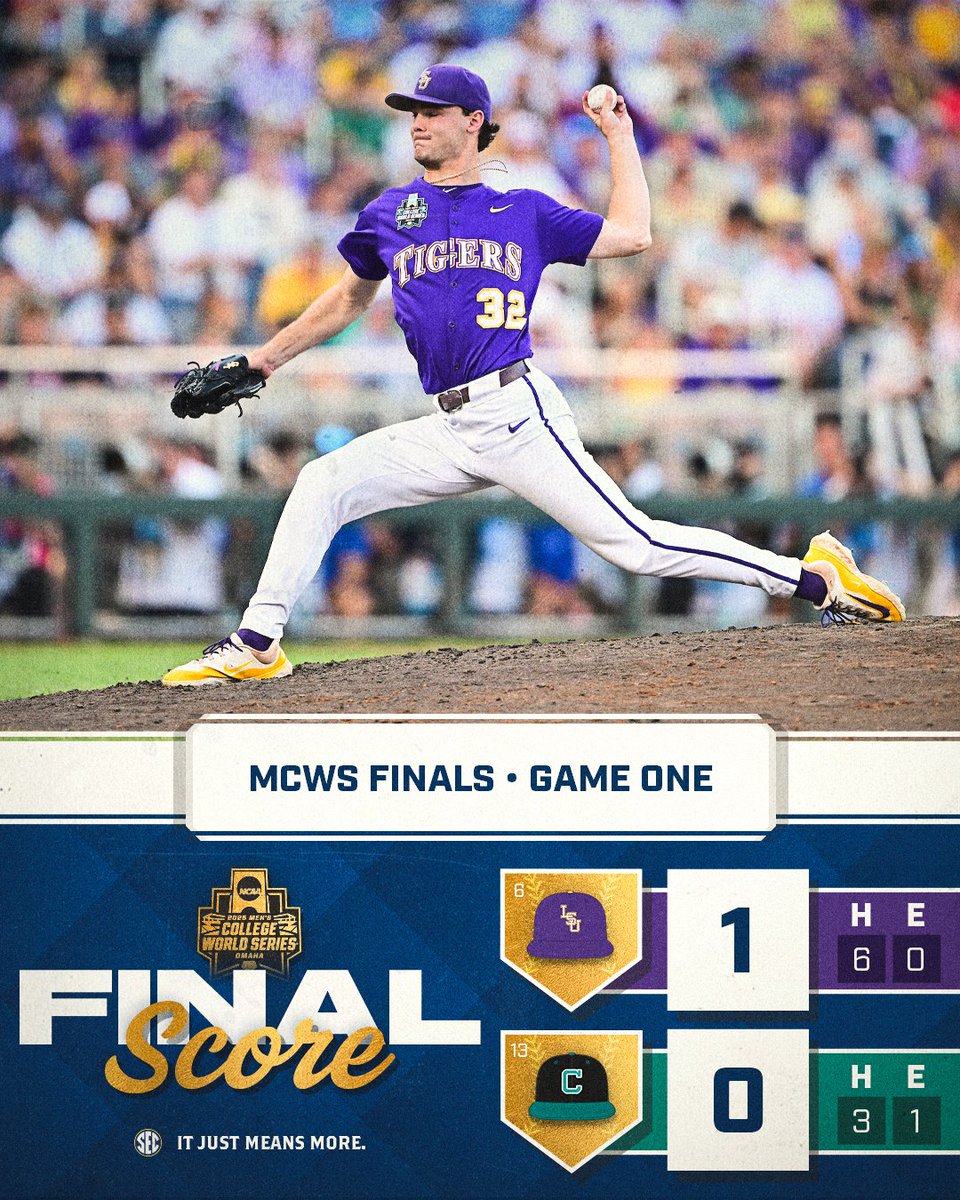 Southeastern Conference (@sec) on Twitter photo 0 runs. 3 hits. 10 strikeouts. 130 pitches. 🚨
A complete-game master class on the bump from Kade Anderson puts the Tigers ONE. GAME. AWAY.
<a href="/LSUbaseball/">LSU Baseball</a> x #MCWS 0 runs. 3 hits. 10 strikeouts. 130 pitches. 🚨
A complete-game master class on the bump from Kade Anderson puts the Tigers ONE. GAME. AWAY.
<a href="/LSUbaseball/">LSU Baseball</a> x #MCWS