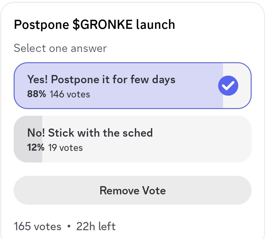 poetslovehim's tweet photo. . $GRONKE launch will be postponed for a few days. Due to the following reasons: 
1. US attacked in iran .
2. Abstractchain liquidity is thin right now (currently down 20-30% in a few hours) 
3. Crypto market is bleeding 

Participate in a vote on @ronencoin
Discord https://t.co/RHoX9IuDyU