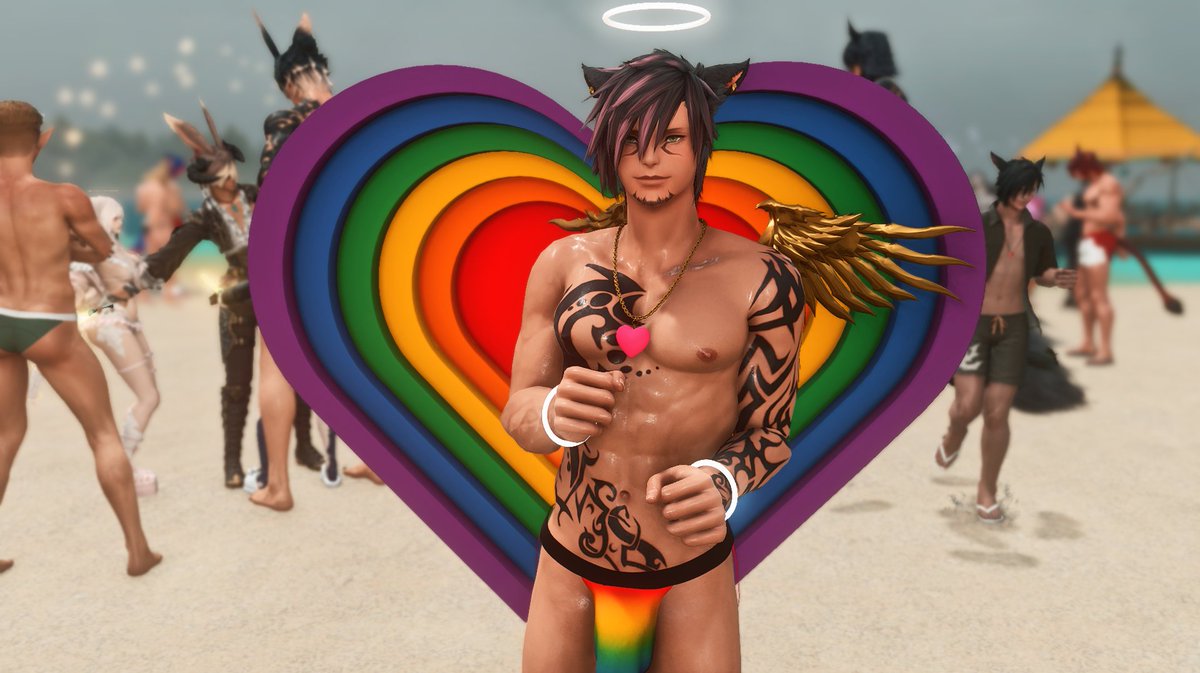 Just a sweaty gay angel ready to grind bulges together 😏