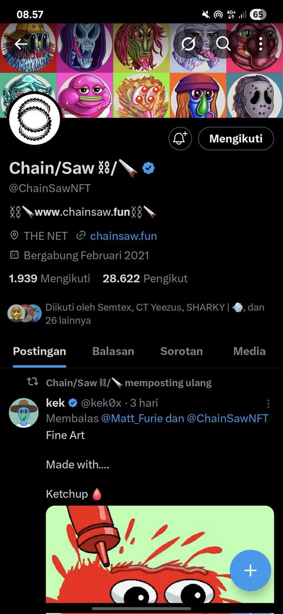 TommySusan1313's tweet photo. What happen @ChainSawNFT 
Post’s been deleted?

#replicandy https://t.co/Ib1w0ZDRhR