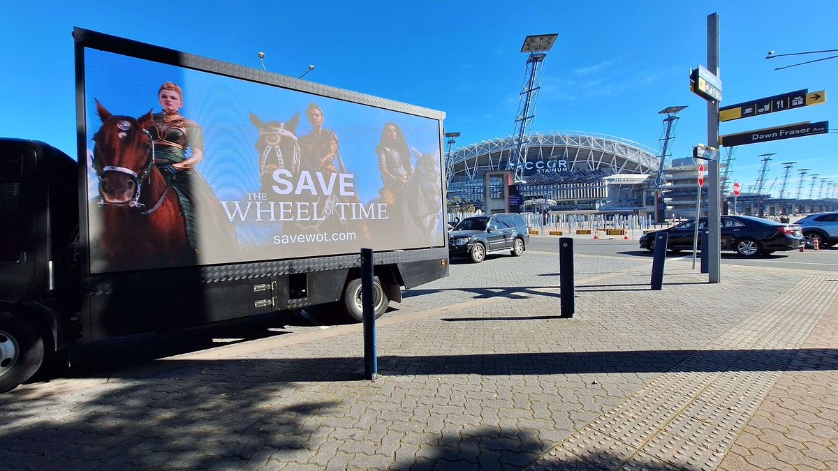 Egwene al’Vere (@egwene_al_vere) on Twitter photo The #SaveWoT campaign has made it to Australia! If you’re at #SupanovaSydney, you can find the mobile billboard by the McDonald’s at the corner of Dawn Fraser Ave and Olympic Blvd. Don’t forget to use the campaign hashtag and #TheWheelOfTime when you post! <a href="/SupanovaExpo/">Supanova Comic Con & Gaming 💥</a> The #SaveWoT campaign has made it to Australia! If you’re at #SupanovaSydney, you can find the mobile billboard by the McDonald’s at the corner of Dawn Fraser Ave and Olympic Blvd. Don’t forget to use the campaign hashtag and #TheWheelOfTime when you post! <a href="/SupanovaExpo/">Supanova Comic Con & Gaming 💥</a>