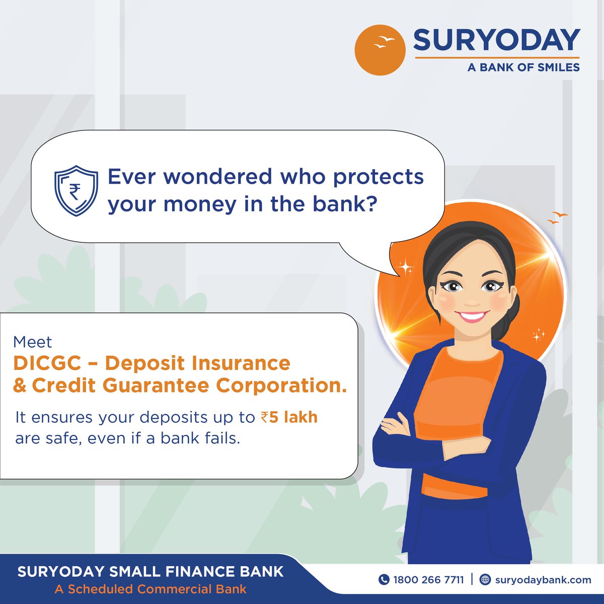 SuryodayBank's tweet image. Invest with confidence! Your deposits with Suryoday SFB are insured by DICGC, ensuring full protection.
For more details, visit dicgc.org.in

#dicgc #insurance #investments #financialsecurity #securedmoney #deposits #8yearsofsmiles #ssfb #suryodaybank #bankofsmiles