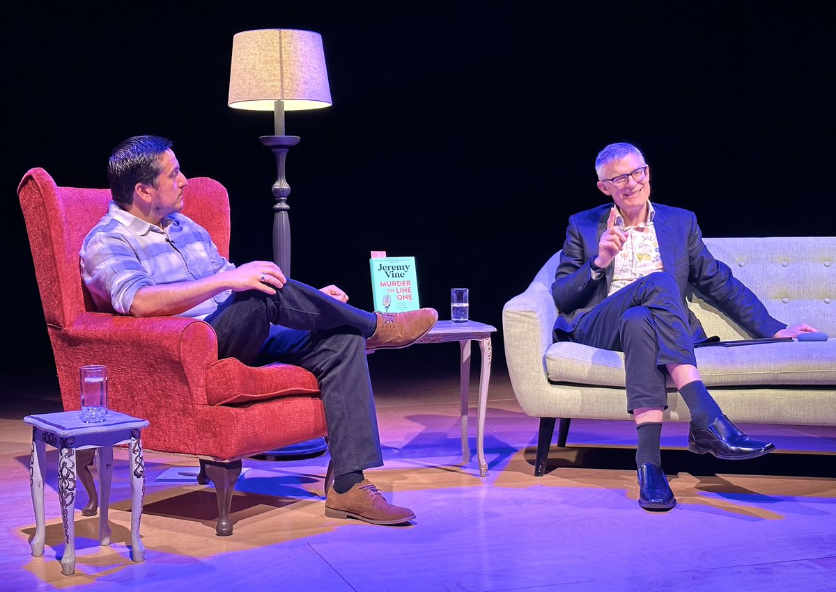 Andy Bennett (@andybennett01) on Twitter photo Really interesting evening last night at the <a href="/MerlinTheatre/">Merlin Theatre</a> in Frome.
I was lucky enough to be on stage in conversation with <a href="/theJeremyVine/">Jeremy Vine | Here, on Tiktok, Insta & Facebook</a>, talking about his new book “Murder on Line One”, and hear some brilliant radio stories from over the years. 👏
📷 <a href="/HuntingRavenBks/">Winstone's Hunting Raven Books</a> Really interesting evening last night at the <a href="/MerlinTheatre/">Merlin Theatre</a> in Frome.
I was lucky enough to be on stage in conversation with <a href="/theJeremyVine/">Jeremy Vine | Here, on Tiktok, Insta & Facebook</a>, talking about his new book “Murder on Line One”, and hear some brilliant radio stories from over the years. 👏
📷 <a href="/HuntingRavenBks/">Winstone's Hunting Raven Books</a>
