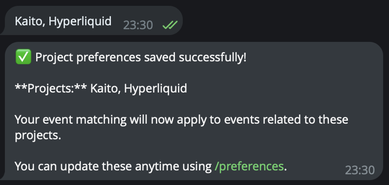 SheetHater's tweet photo. Want to attend an event hosted by a specific project? Or meet a particular speaker?

Just enter their name in the /preferences section of SheetHater and it *should* apply to those events!

Try it out: https://t.co/naNr7fsI5g

Hyperliquid https://t.co/YrSO5vNvxG
