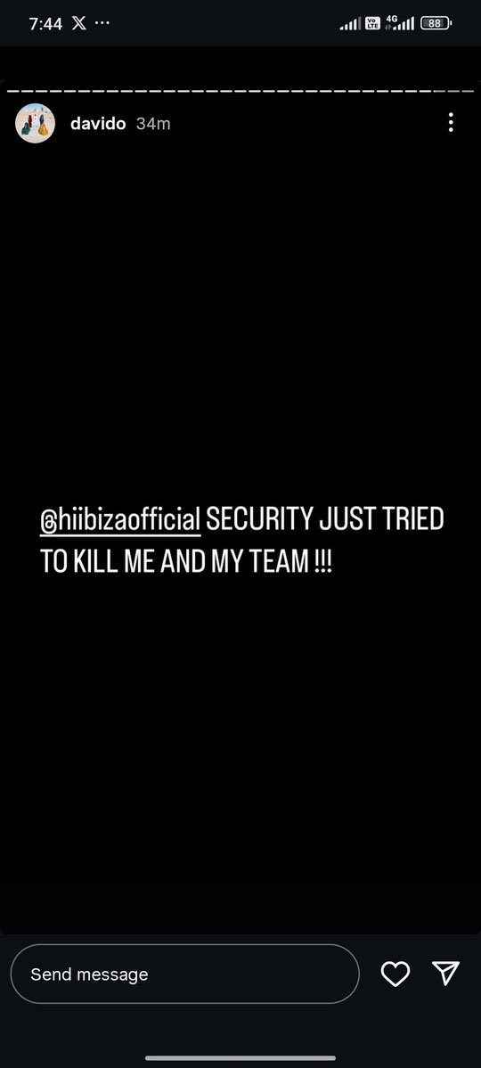 Olamide0fficial's tweet photo. Davido accuses security men at an Ibiza night club of attempting to k!II him and his team 😳🥴 https://t.co/Gwuv36kVK3