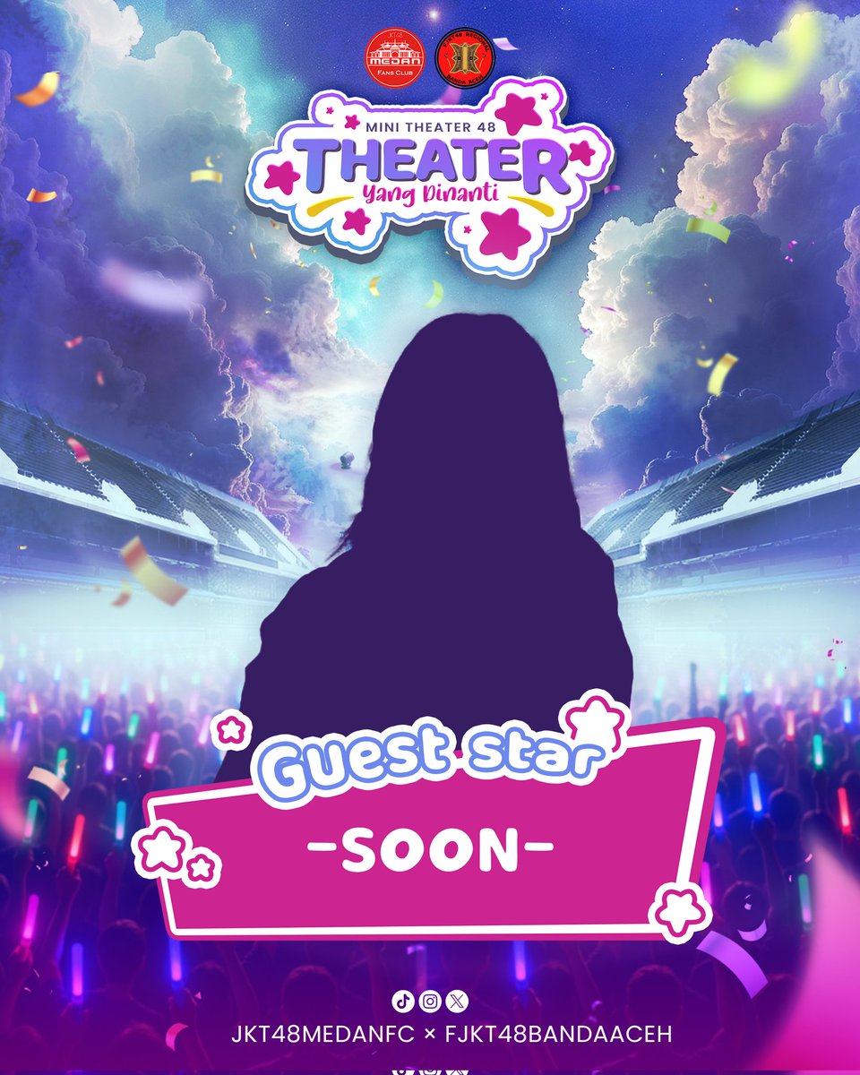 JKT48MedanFC's tweet photo. Min , ada Guest Star gk nanti?
Min, ada ex membernya gk nanti?
Ada kok nanti, ayo coba tebak siapa kira2 yang bakal memeriahkan acara nanti juga

Ada yang bisa tebak? 

#TheaterYangDinanti
#13eginning2Dream 
#JKT48MedanFC
#fjkt48bandaaceh 
#JKT48 https://t.co/3BeeGh0fGN