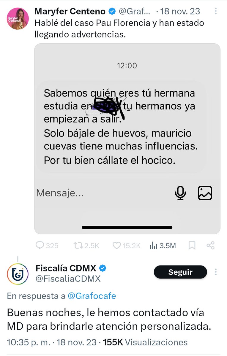 Unleguleyo (@unleguleyodijo) on Twitter photo ❌ Alguien más se pregunta a qué hora agilizará la <a href="/FiscaliaCDMX/">Fiscalía CDMX</a> las denuncias por FRAUDE CONTRA <a href="/Grafocafe/">Maryfer Centeno</a> , digo, porque cuando "supuestamente" ella recibió "amenazas", la Fiscalía le brindó atención personalizada el mismo día.
#Quegentetanmierda #pinchesputos #CHSRPM #Israel ❌ Alguien más se pregunta a qué hora agilizará la <a href="/FiscaliaCDMX/">Fiscalía CDMX</a> las denuncias por FRAUDE CONTRA <a href="/Grafocafe/">Maryfer Centeno</a> , digo, porque cuando "supuestamente" ella recibió "amenazas", la Fiscalía le brindó atención personalizada el mismo día.
#Quegentetanmierda #pinchesputos #CHSRPM #Israel