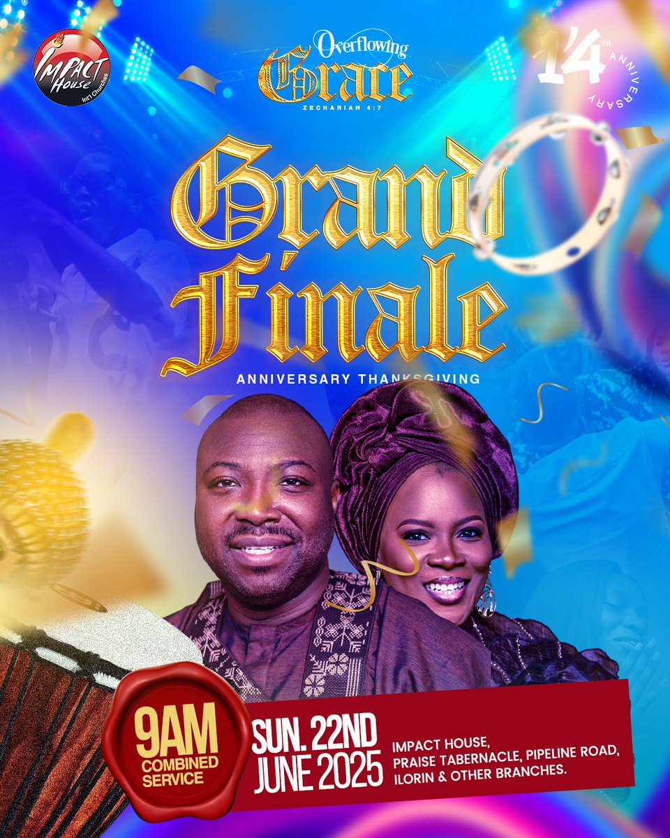 ImpactHousehq's tweet photo. 🎉🎉🎉God did!!
Finally the day has arrived🥰
The 14th year anniversary grand finale of impact house int'l church is happening today😁😁
Put on your dancing shoes and your favorite gele😁💃
it's about to be the best experience yet!!!
#impacthousehq
#impactat14
#grandfinale https://t.co/FYDs0IAT8m