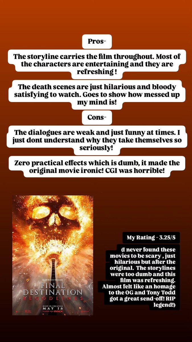 My Quick and Short Review of Final Destination Bloodlines #shamilmakeen #trending #moviereview #movie #myreview #mythoughts #FinalDestinationBloodlines #FinalDestinationBloodlinesreview