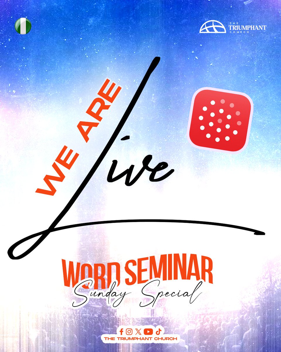 _ttcglobal's tweet photo. Word Seminar Sunday Special.🎈
We are LIVE!
Link - https://t.co/cxmv99R5OC
Join us online, and on-site for a great time of fellowship.
Welcome.😊😊
#WordSeminar
#TheTriumphantChurch #TTC
#RaisingMissionaryChristians https://t.co/wFQcqKyurf