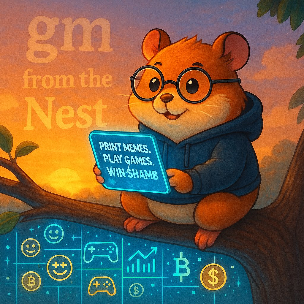 hami_bird's tweet photo. gm from the Nest 🐹☀️
If attention is the currency of the internet...
then memes are how we print it.
And GameFi is how we spend it.
Eyes open. Fingers ready.
We’re not just playing the game —
we’re rewriting it.
#Hamibird #HAMB #GameFi #MemeToEarn https://t.co/dtg16TkAvV