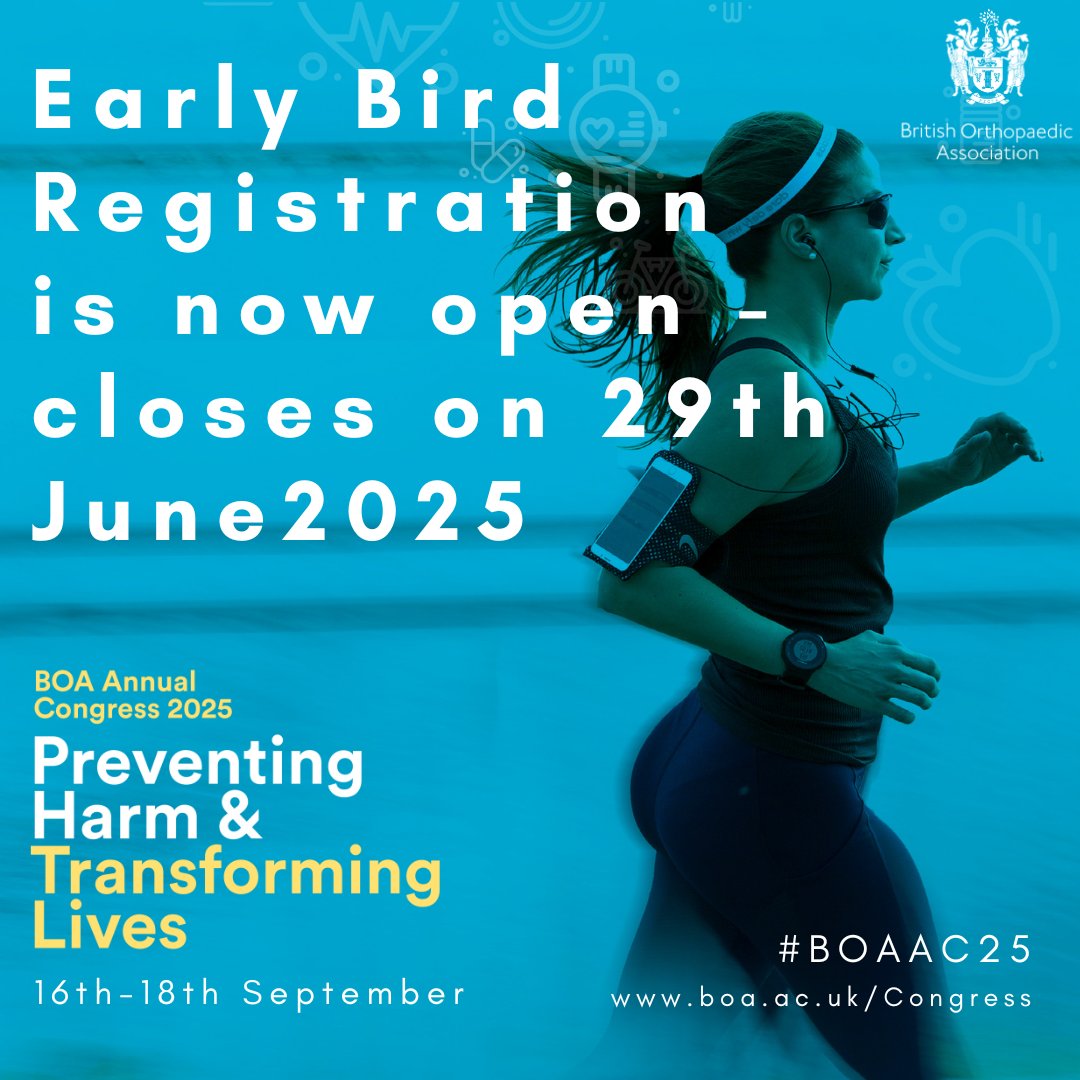 Just ONE more week to go – book now for the BOA Annual Congress 2025 during Early Bird Registration! BOA members can take advantage of one of their membership benefits &amp; register with a 100% discount on the ticket fee until 29th June. 
BOOK NOW- boa.ac.uk/registration  #BOAAC25