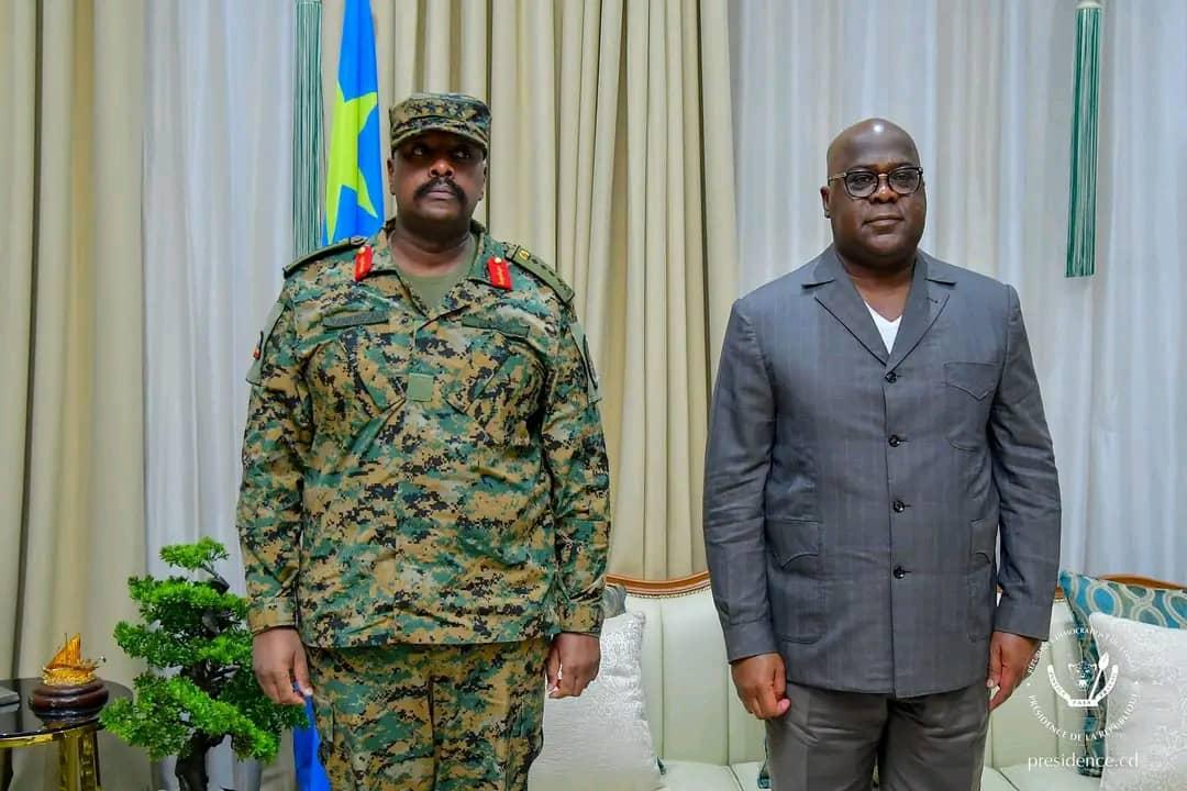 OwawaJosejunior's tweet image. #RDC : le Général #Muhoozi #Kainerugaba, le Chef d'état-major de l'armée #Ougandaise reçu par le Président Félix-Antoine #Tshisekedi à #Kinshasa