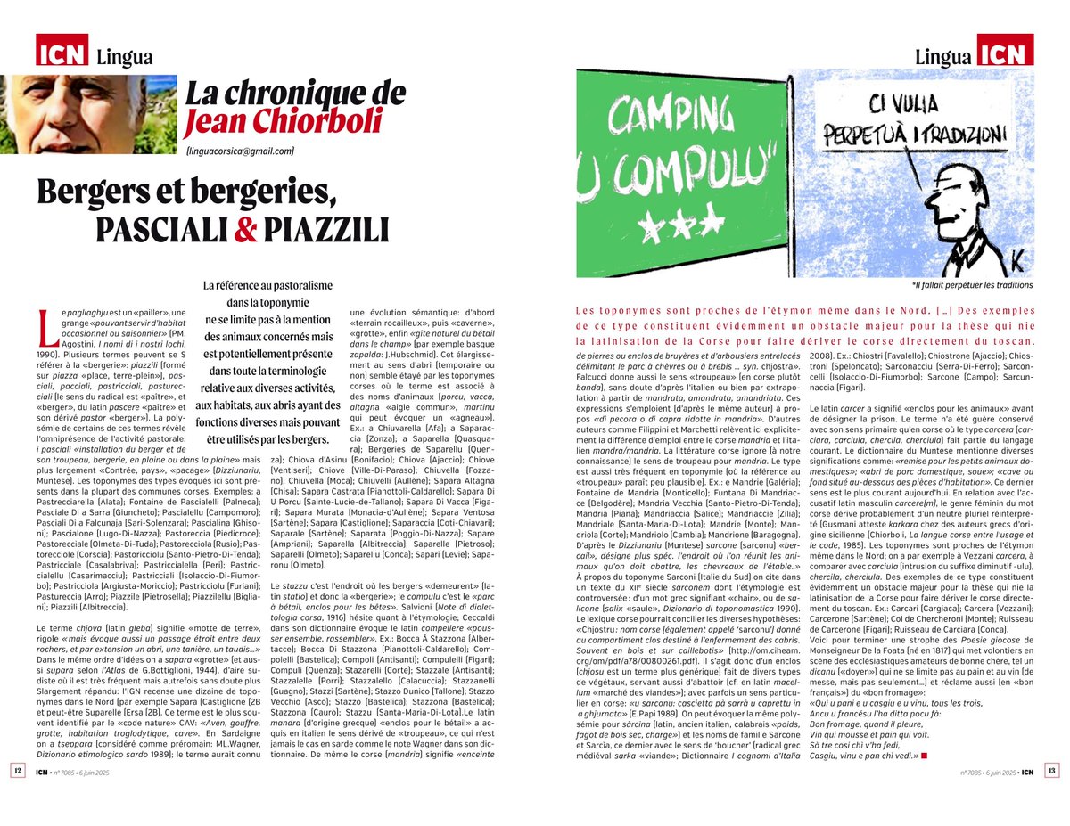 Bergers et bergeries, PASCIALI &amp; PIAZZILI (Jean Chiorboli 6-juin-25 Chronique 088 icn.corsica) Contact, infos &amp; texte intégral des articles: linguacorsica@gmail.com
