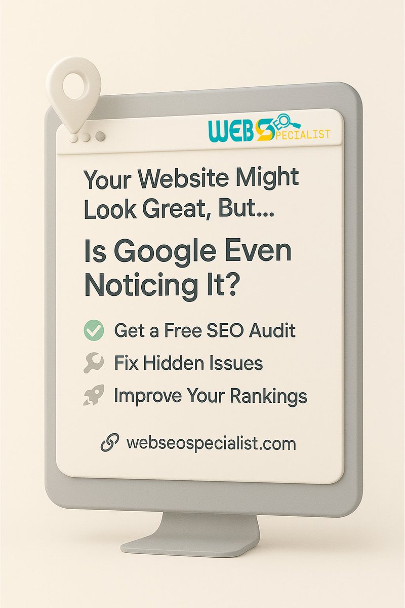 webseospecialis's tweet image. Your website may look stunning.
But if Google can’t read it, your customers won’t reach it.
💡 Want to know why your site isn’t ranking?
👉 Get a free, no-nonsense SEO audit.
#webseospecialist #SEO #FreeSEOTools #WebsiteAudit #DigitalMarketingTips #OnlineBusiness #SEOForBusiness