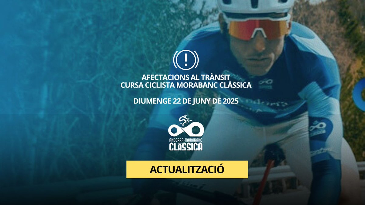 🔴AVÍS (1/2). Degut a la previsió de tempesta elèctrica s'ha escurçat el recorregut de la cursa d'avui. El canvi més important, al que fa a la circulació a les carreteres, tindrà lloc des del pont de la Plana fins a la rotonda del Madriu on hi haurà un tall d’aprox. 40 minuts.