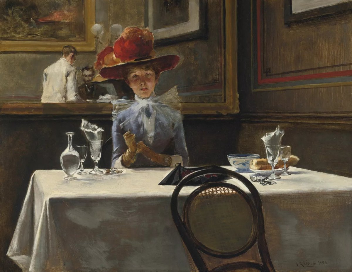 rinconartex's tweet image. «La mesa de la esquina» (Irving Ramsey Wiles, 1886).