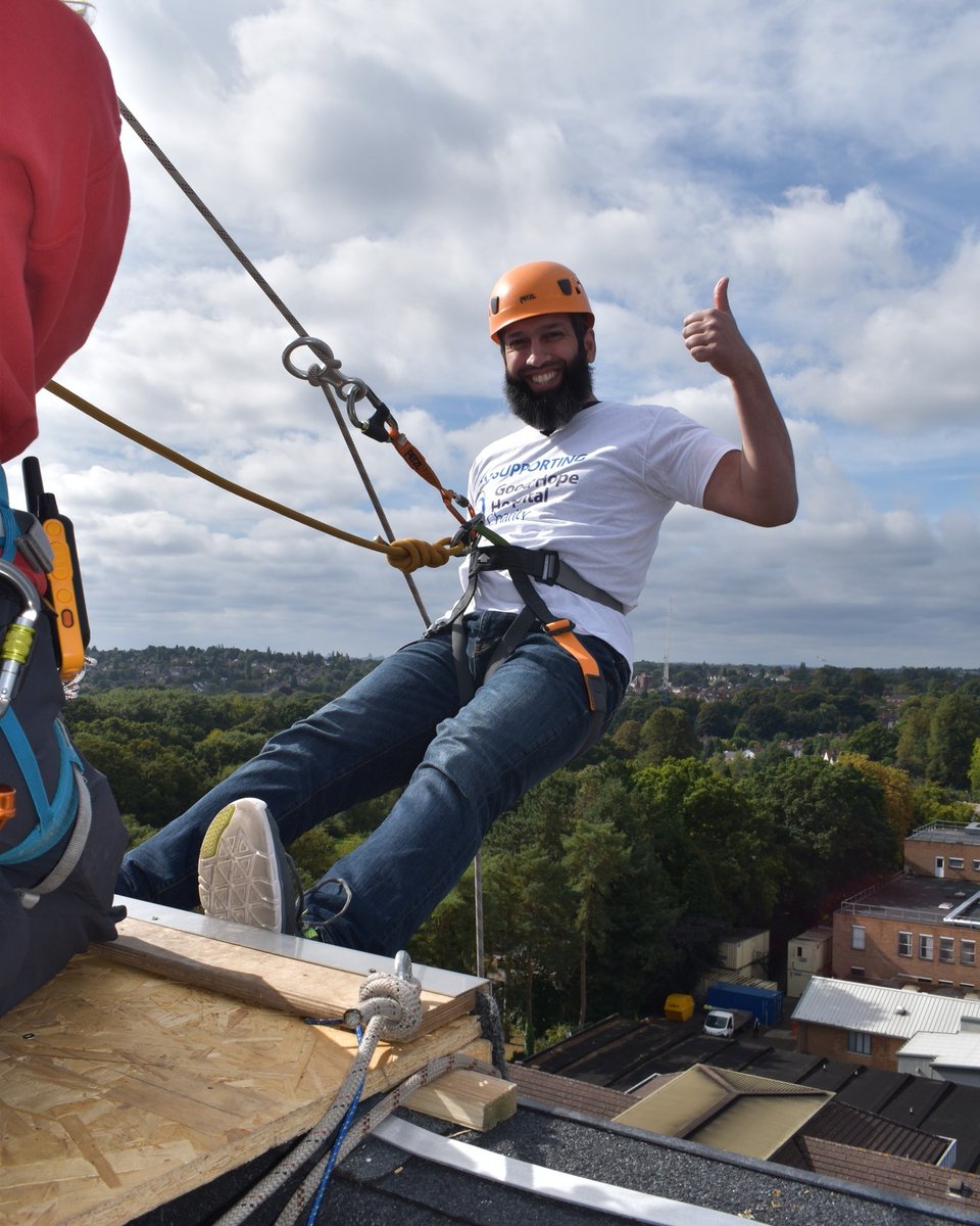 🦸‍♂️ Be a superhero for the day and take on the challenge of our Brindleyplace Abseil this September.

💙 Join us to feel the adrenaline of the six-storey descent and raise vital funds to support the cause closest to your heart, at Queen Elizabeth Hospital Birmingham, Heartlands,