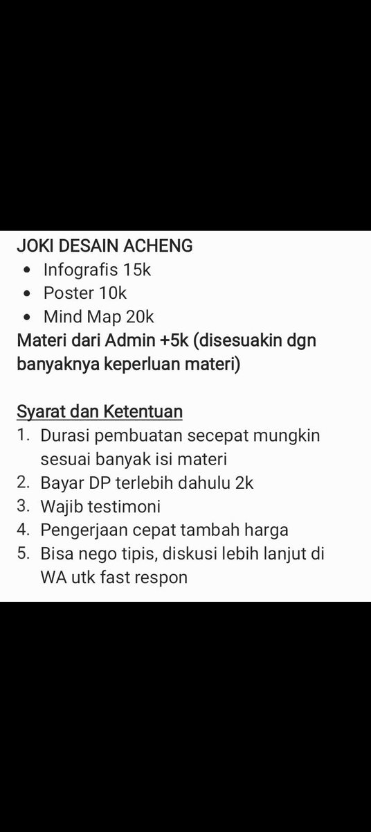 afukkado's tweet photo. Joki Desain: Poster, Infografis, Mind Map. Di Toko Acheng bisa nego tipis. Silahkan coba disini, diskusi lebih lanjut di WhatsApp. Dijamin tidak kecewa, dan pasti rapih. #zonauang #zonajajan https://t.co/w5PTo7AlNf