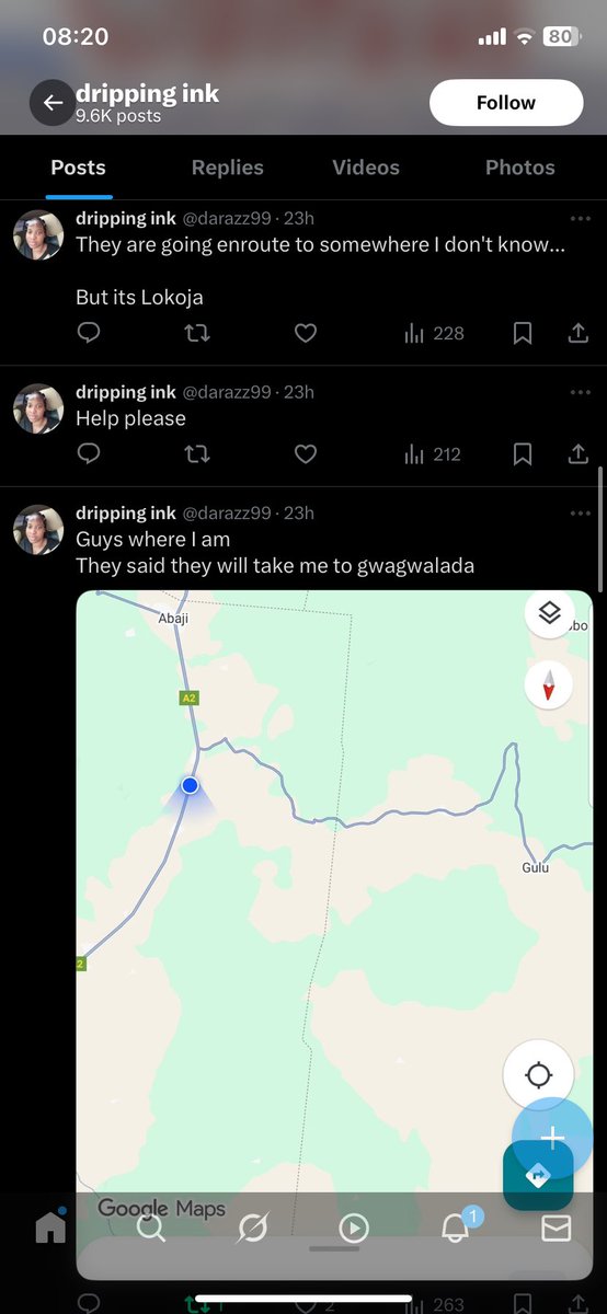 Desire. 🌱 (@modesire_) on Twitter photo Who in Abuja can help <a href="/darazz99/">dripping ink</a>? She seems to have been kidnapped. Her timeline is very worrying. First slide sre the details she has of the InDriver, last is the location she shared last.
Please amplify. She was worried about being watched for some time before the kidnap. Who in Abuja can help <a href="/darazz99/">dripping ink</a>? She seems to have been kidnapped. Her timeline is very worrying. First slide sre the details she has of the InDriver, last is the location she shared last.
Please amplify. She was worried about being watched for some time before the kidnap.