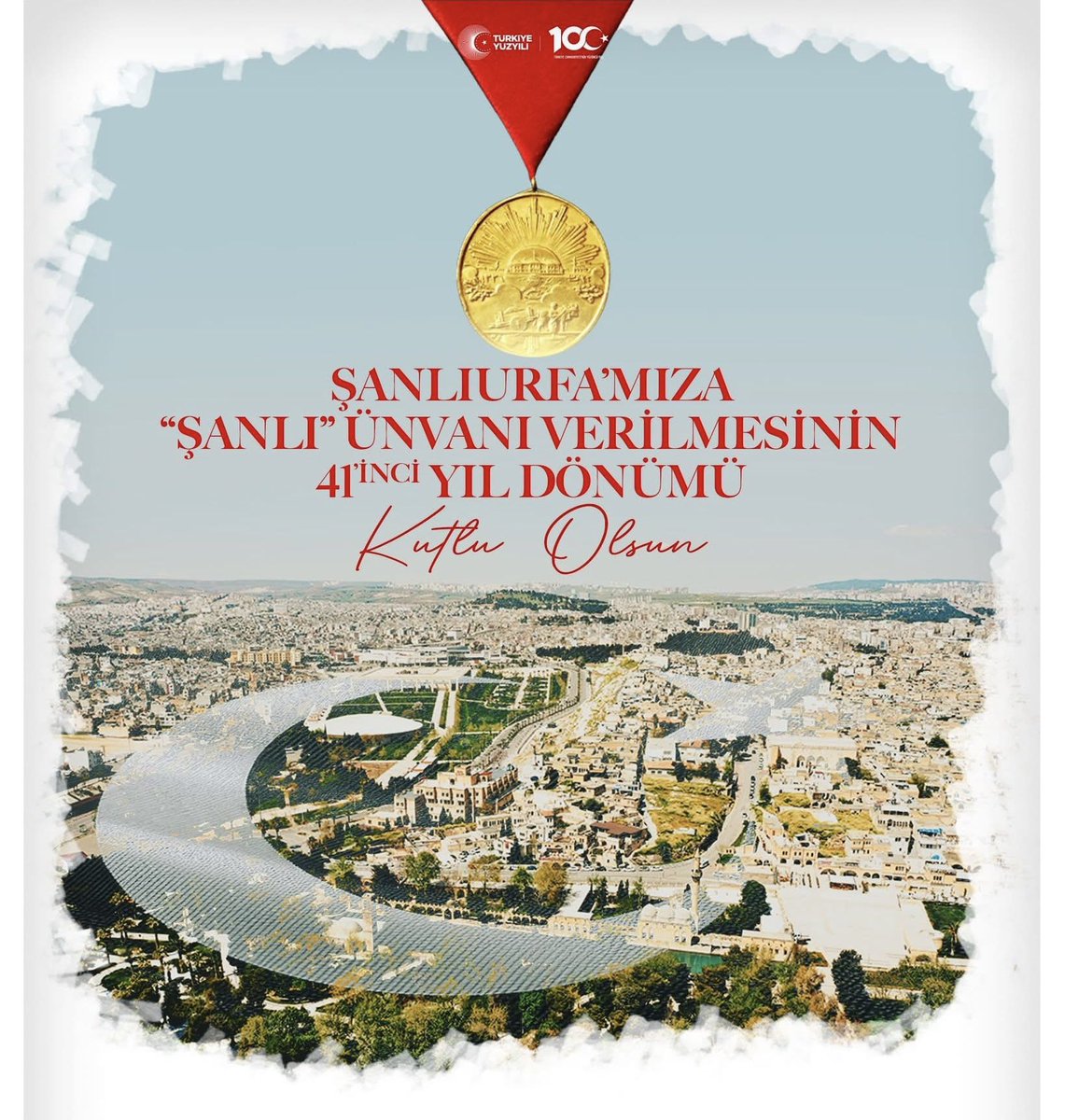 Şehrimize Şanlı Ünvanı Verilişinin 41'inci Yılını Kutluyorum🇹🇷

#ŞanlıŞehirŞanlıurfa