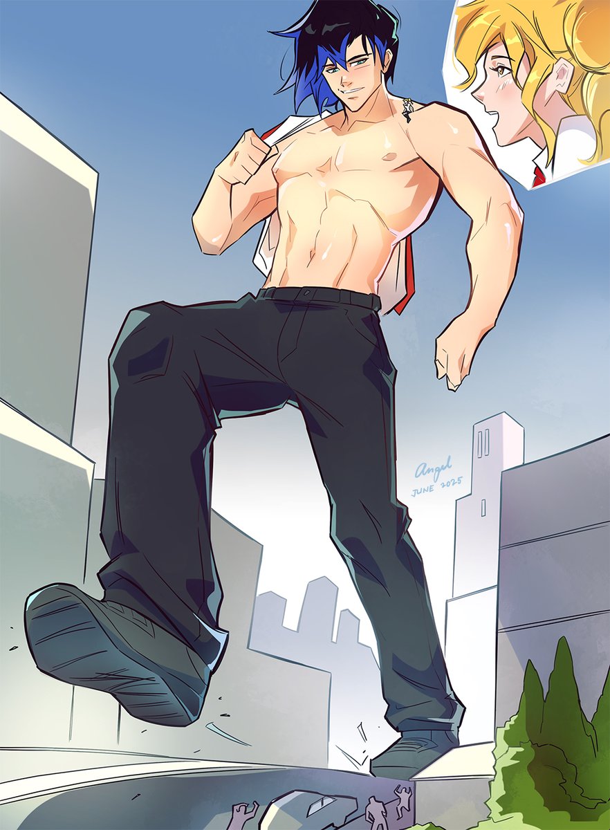 The Friendly Giant Man~ (hopefully?)😏😁commission feat. <a href="/LittlePunkMan1/">The Little Punk</a> 's Jack and Amber
#sizetwitter #giant #giant_male #giant_man