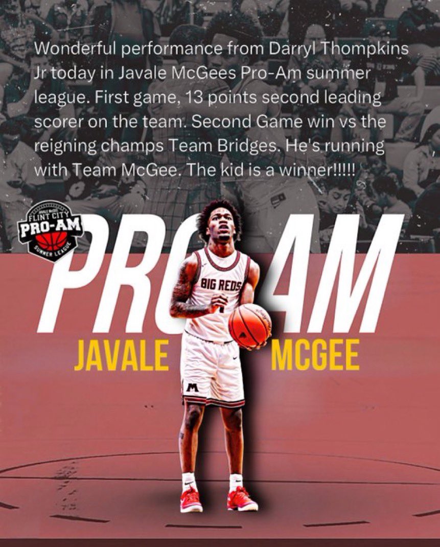 Melvin Eazy Lane Jr. (@wewanteazy2) on Twitter photo Darryl Thompkins Jr. impressive for Team McGee playing at JaVale McGee’s Pro-Am summer league in Flint. Thompkins Jr. is a real crafty guard that’s a playmaker. After a solid senior at Muskegon. Thompkins Jr. stellar play continues. <a href="/ThompkinsDarryl/">Darryl Thompkins Jr</a> Darryl Thompkins Jr. impressive for Team McGee playing at JaVale McGee’s Pro-Am summer league in Flint. Thompkins Jr. is a real crafty guard that’s a playmaker. After a solid senior at Muskegon. Thompkins Jr. stellar play continues. <a href="/ThompkinsDarryl/">Darryl Thompkins Jr</a>
