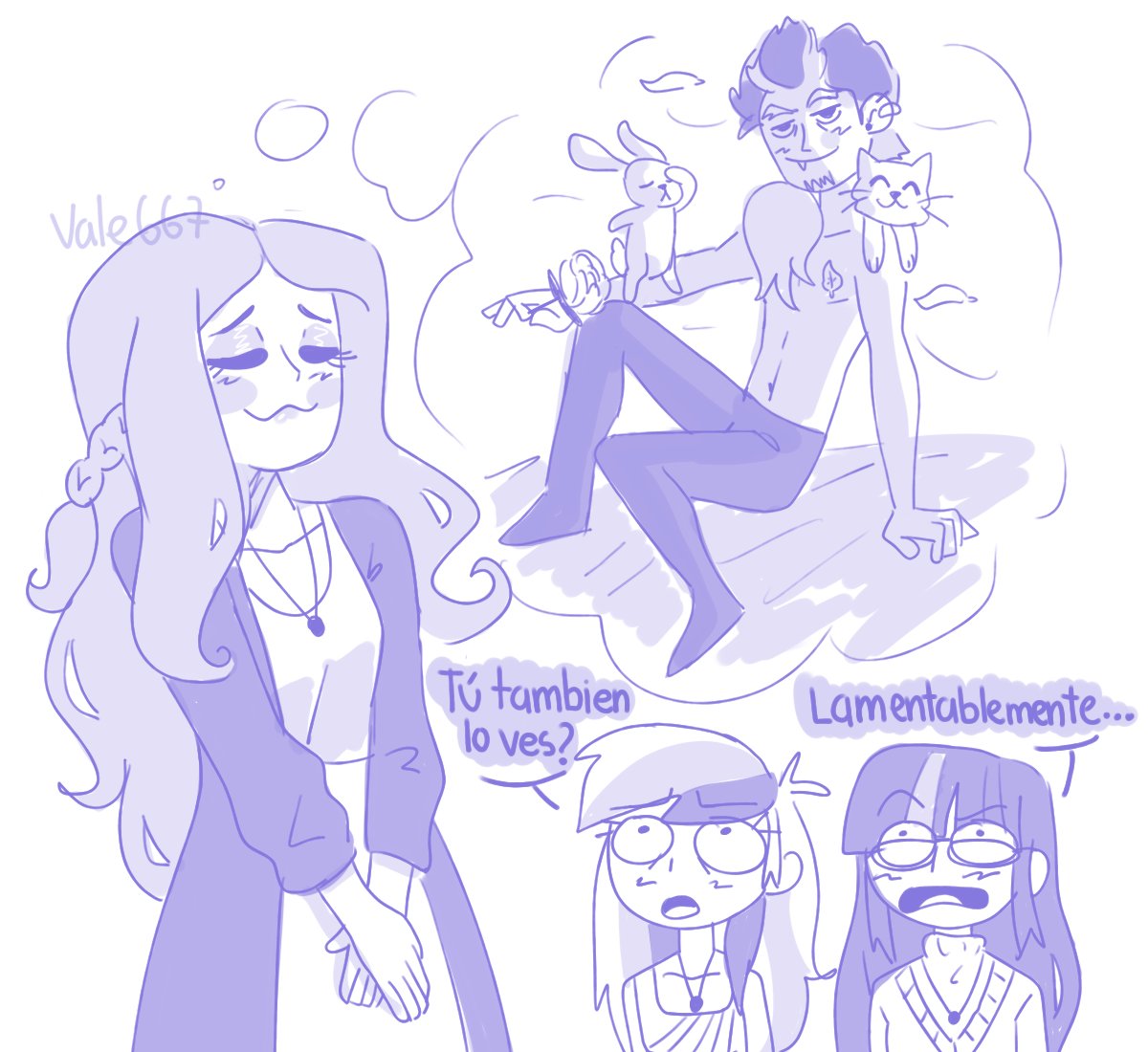 La amiga de gustos raros 😔
#Fluttercord
#Fluttershy 
#Discord 
#mlp
#TwilightSparkle 
#RainbowDash