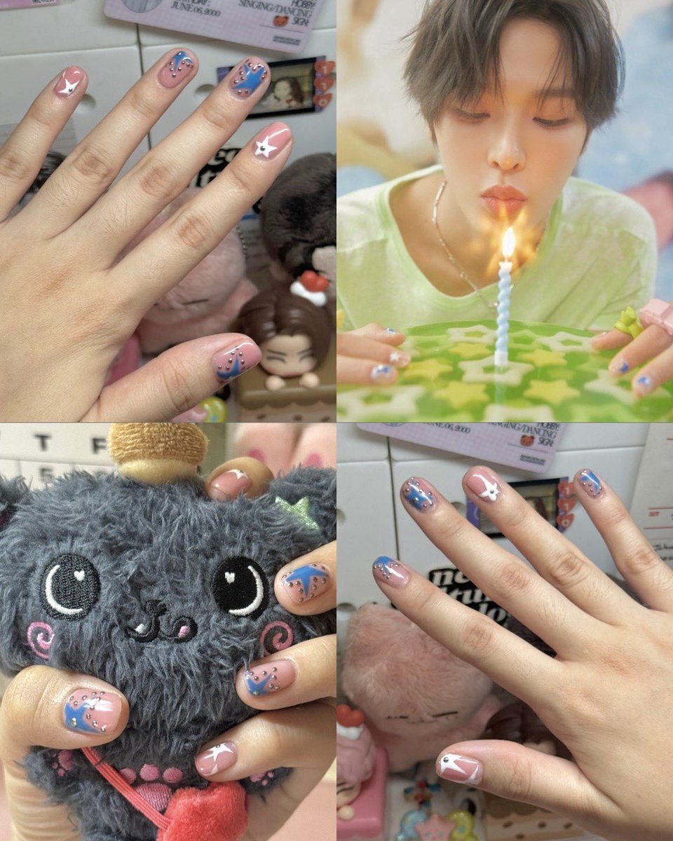 kiwineos's tweet photo. nails for riku day!~ 🐈‍⬛💅🏼💙 https://t.co/9SIH8jwWGq