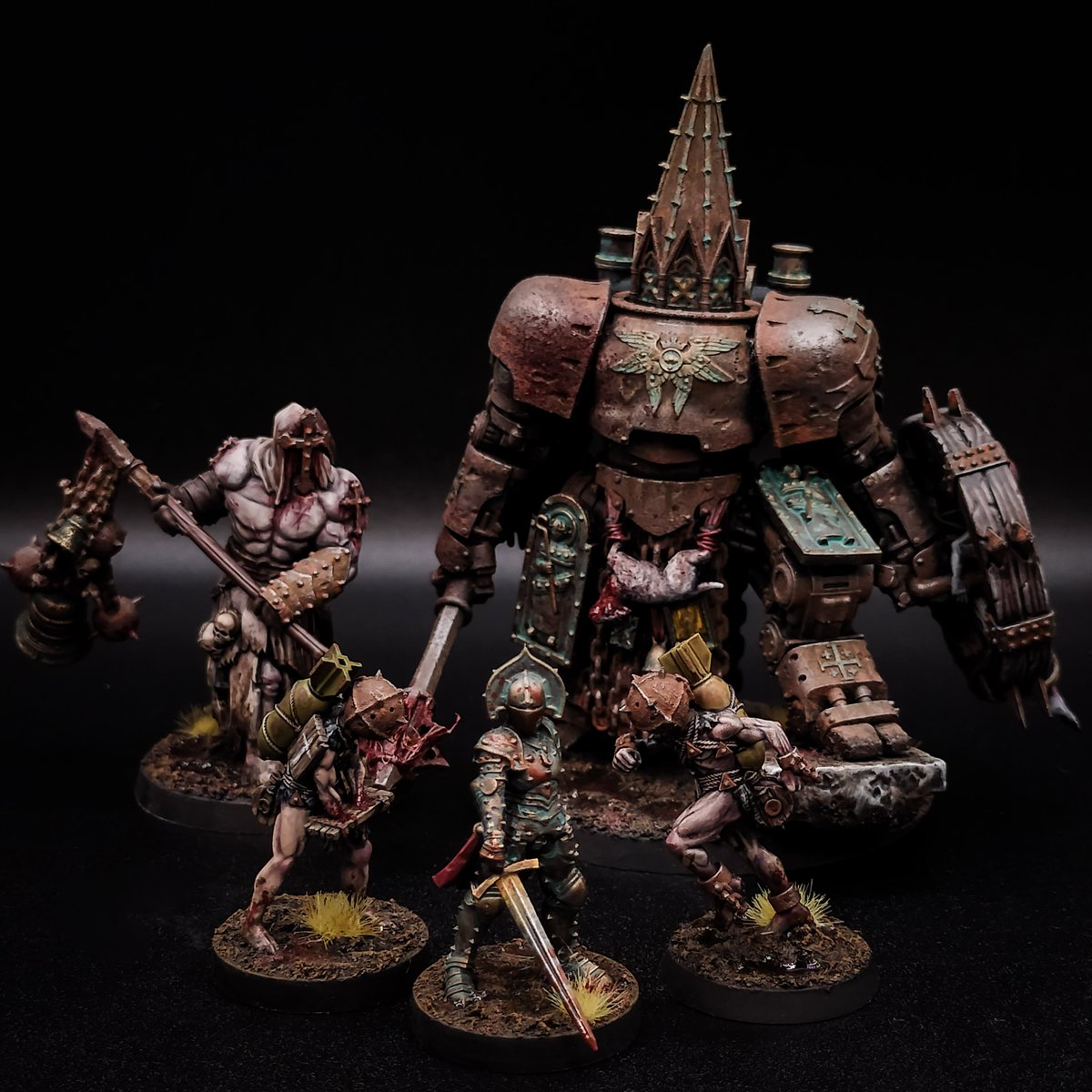 Over halfway done painting up my Trench Pilgrim warband. These dudes are such a vibe.