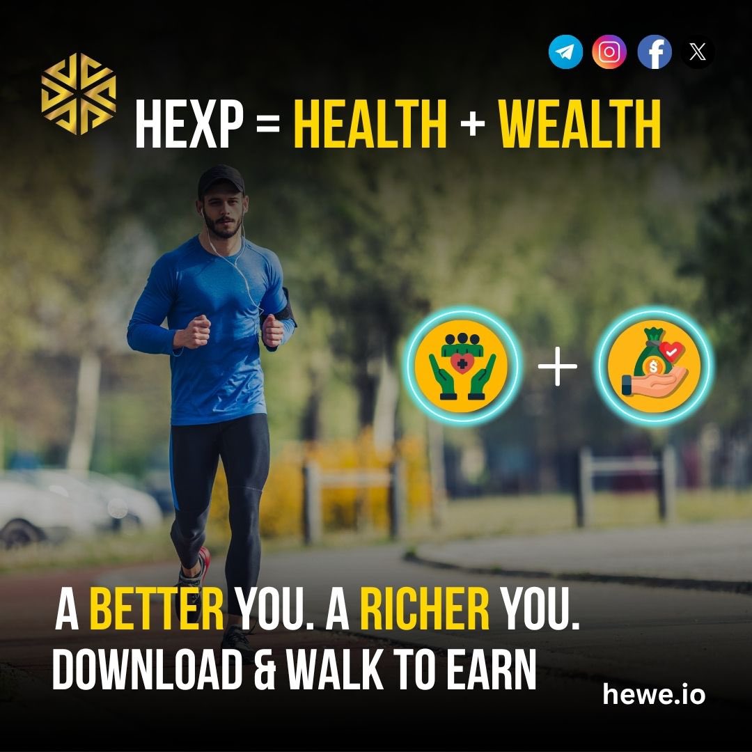heweofficial's tweet photo. HeXP = Health + Wealth 🧠💰

Why settle for one when you can have both?
Take steps towards a healthier body and a richer future.

👣 Walk. 💸 Earn. 💪 Transform.

📲 Download HEWE CLUB now on Android &amp; iOS
🌐 https://t.co/XLPMcGCPBW

#HeWeClub #WalkToEarn #HeXP #HealthMeetsWealth https://t.co/TnwtMxDI5e