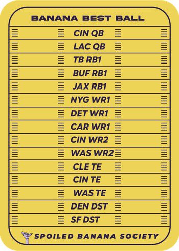 Won 2 free drafts today on <a href="/SBSFantasy/">SBS</a> Onchain fantasy football. 
Was able to draft this team. 
Which teams your favorite?